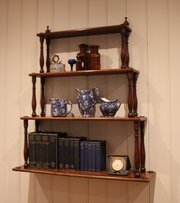 French Mahogany Waterfall Wall Shelves