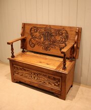 Golden Solid Oak Monks Bench