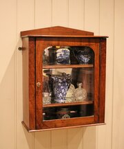 Late 19th Century Walnut Mirrored Wall Cabinet