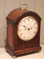Late Georgian Mahogany Arch Top Bracket Clock 