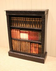 Mid Victorian Dark Oak Open Bookcase