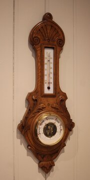 Oak Aneroid Banjo Barometer