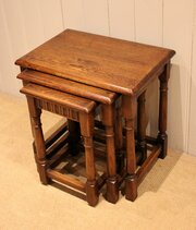 Oak Nest Of Three Tables