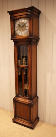 Oak Westminster Chiming Longcase Clock