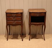 Pair Of French Solid Oak Bedside Cabinets