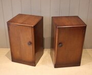 Pair Of Oak Art Deco Style Bedside Cabinets