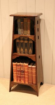 Solid Oak Stylized Open Bookcase 