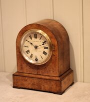 Walnut Dome Top Timepiece Mantel Clock