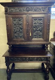 1860 cupboard on table 1860 cupboard on table