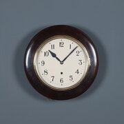Antique 14" Mahogany Railway / School Wall Clock