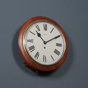 Antique 15" Mahogany Smiths Railway Station Clock