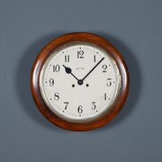 Antique 15" Smiths Mahogany Railway Station Clock
