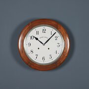 Antique 16" Anglo Swiss Mahogany Railway Clock