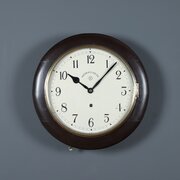 Antique 16" Mahogany Railway Station / School Cloc