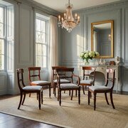 Antique English Georgian 6 Mahogany Dining Chairs