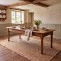 Antique English Victorian Oak & Pitch Dining Table