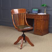 Antique Oak Office Chair – English George V 
