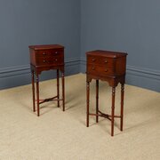 Antique Pair Of Small Mahogany Bedside Tables