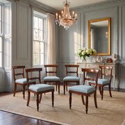 Antique Set Of Six 6 Mahogany Dining Chairs