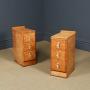 Art Deco Pair of Birds Eye Maple Bedside Tables