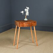Art Deco Walnut Side Table / Bedside With Drawer