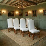 English 17th Century Style, Ten 10 Oak Dining Chairs 
