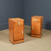 Pair Of Art Deco Birds Eye Maple Bedside Tables