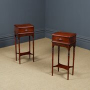 small victorian pair of mahogany bedside tables Small Victorian Pair of Mahogany Bedside Tables
