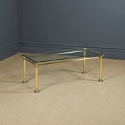 Vintage English Georgian Style Brass & Glass Table