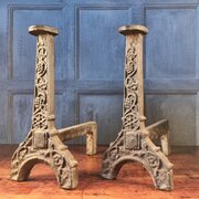 A Pair Of 16th Century Gothic Firedogs / Andirons.