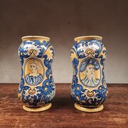 A Pair Of 19th Century Majolica Drug Jars. 