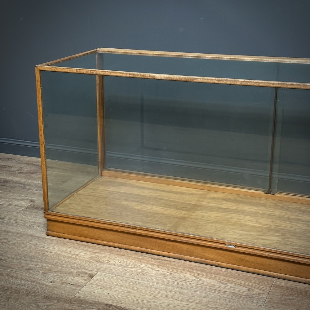 Large Vintage Oak Glass Shop Display Antiques Atlas