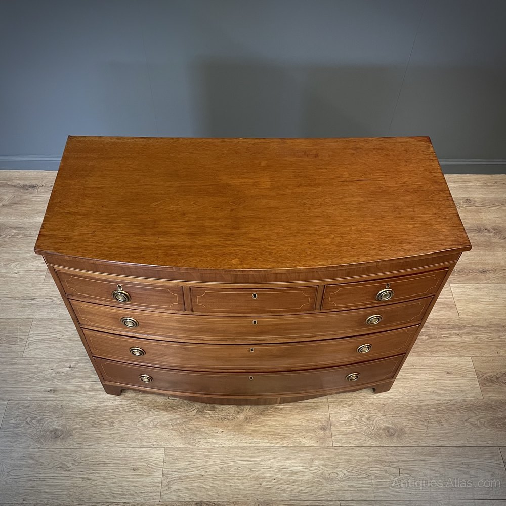 Victorian Large Bow Front Mahogany Chest Antiques Atlas