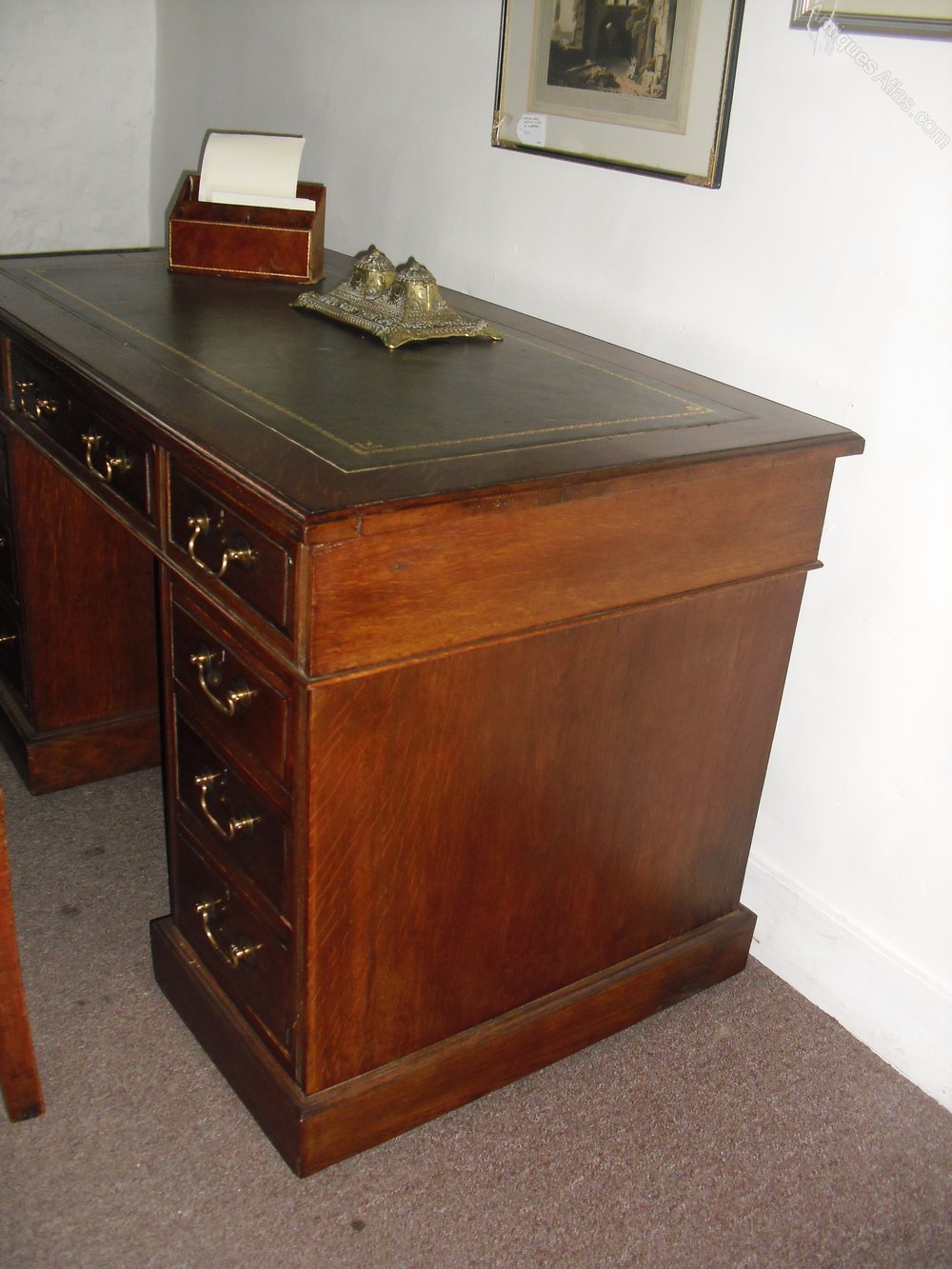 19th Century Oak Pedestal Desk Antiques Atlas
