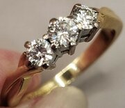 18ct 3 Stone 1/2 Carat Diamond Trilogy Ring. M 1/2.