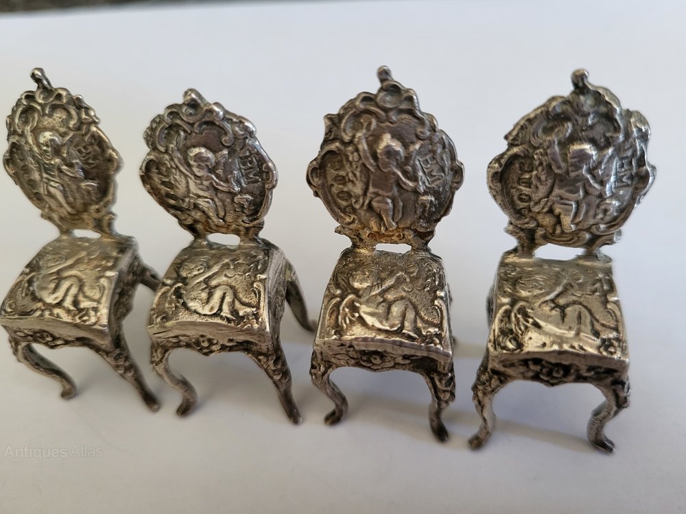 Antiques Atlas 4 Antique Miniature Silver Chairs. Berthold Muller