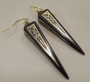 Antique Piquet Earrings. 6cm.