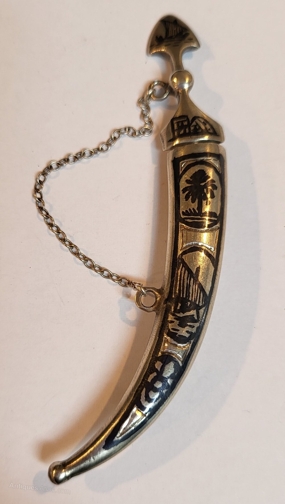 Antiques Atlas - Antique Silver Niello Iraqi Jambiya Dagger Brooch ...