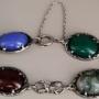 Antique Silver Scottish Agate Bracelet. 8Long.