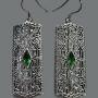Art-Deco-Silver--Paste-Earrings  Long-Art-Deco-Earrings