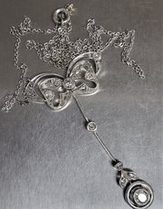 Edwardian French 18ct White Gold Diamond Necklace.