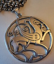 Scottish Silver Quendale Beast Pendant & 24" Chain