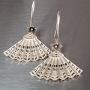 Silver Art Deco Fan Earrings.4.4 cm..