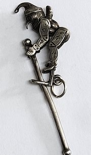 Silver Edwardian Punch Fob Charm Pendant.