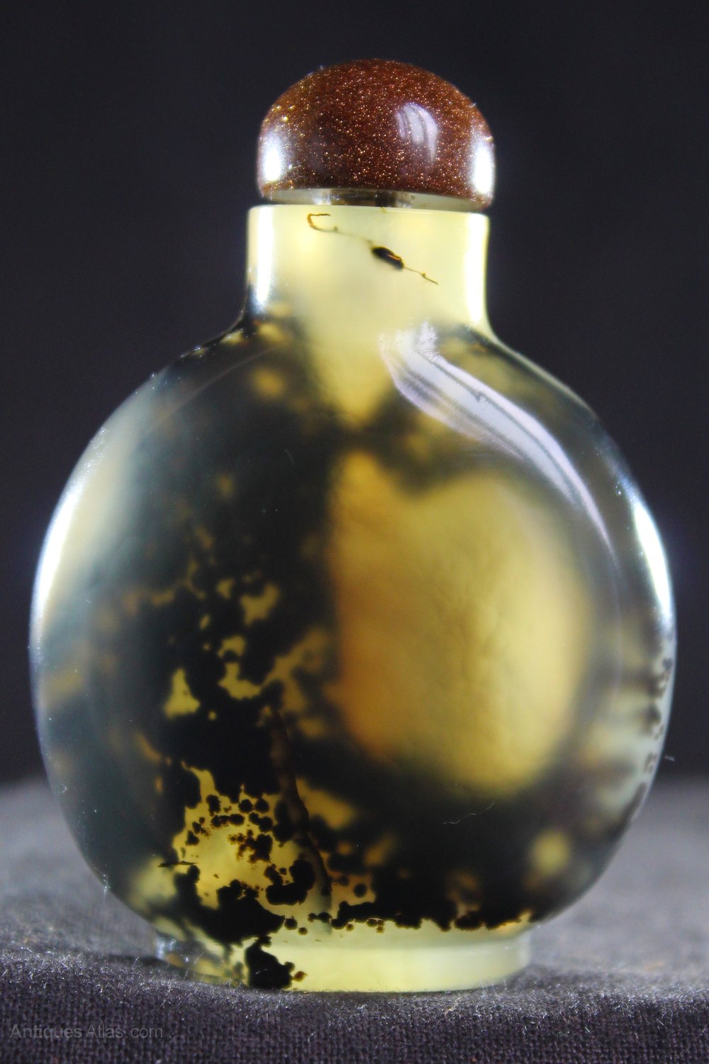Antiques Atlas Antique Chinese Agate Snuff Bottle With Goldstone