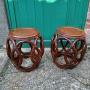 A Pair of Chinese Carved Barrel or Drum Stools