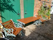 Cast Iron Garden Table And 2 Arm Chairs