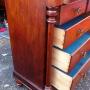 Large Victorian Mahogany Column Chest 