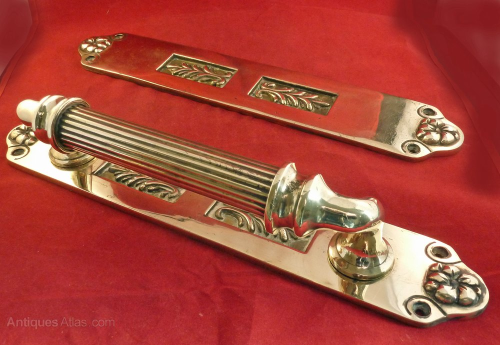 Antiques Atlas Antique Brass Door Handles With Push Plates
