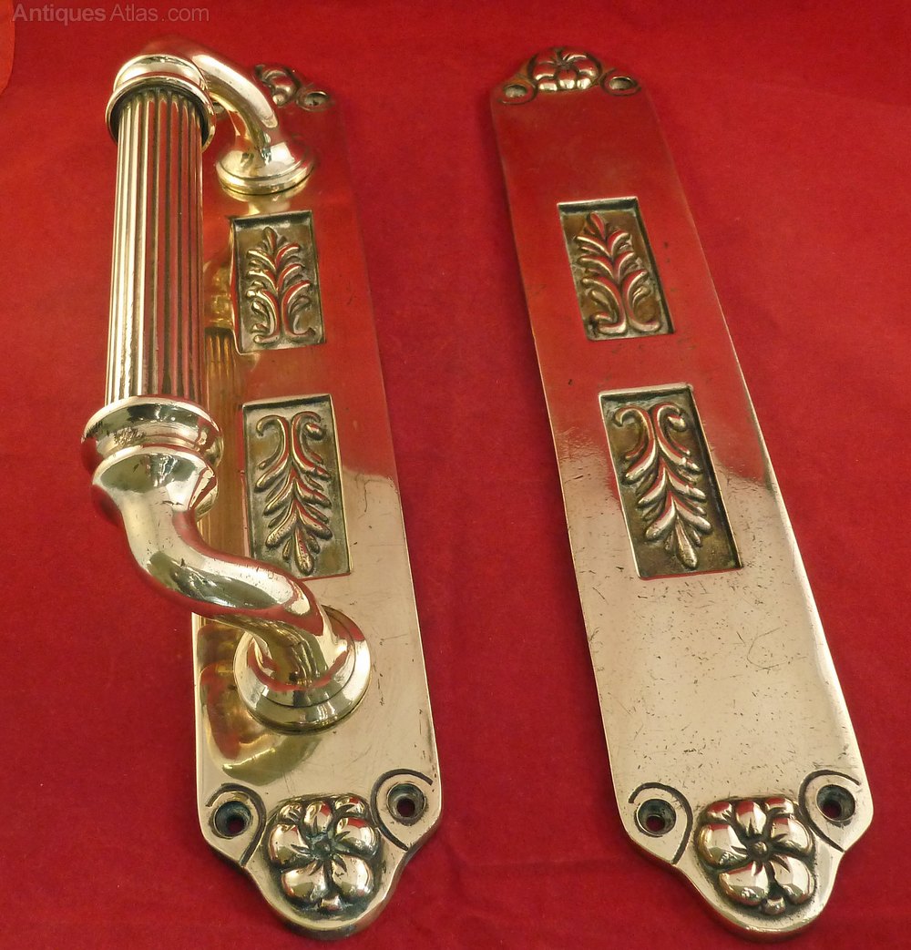 Antiques Atlas Antique Brass Door Handles With Push Plates